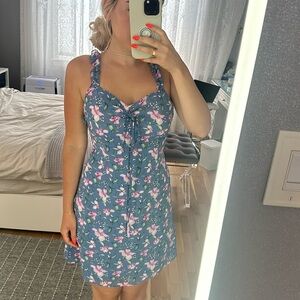 NWT ‼️ U.S. Size 6 NASTY GAL Floral Frill Strap Mini Dress